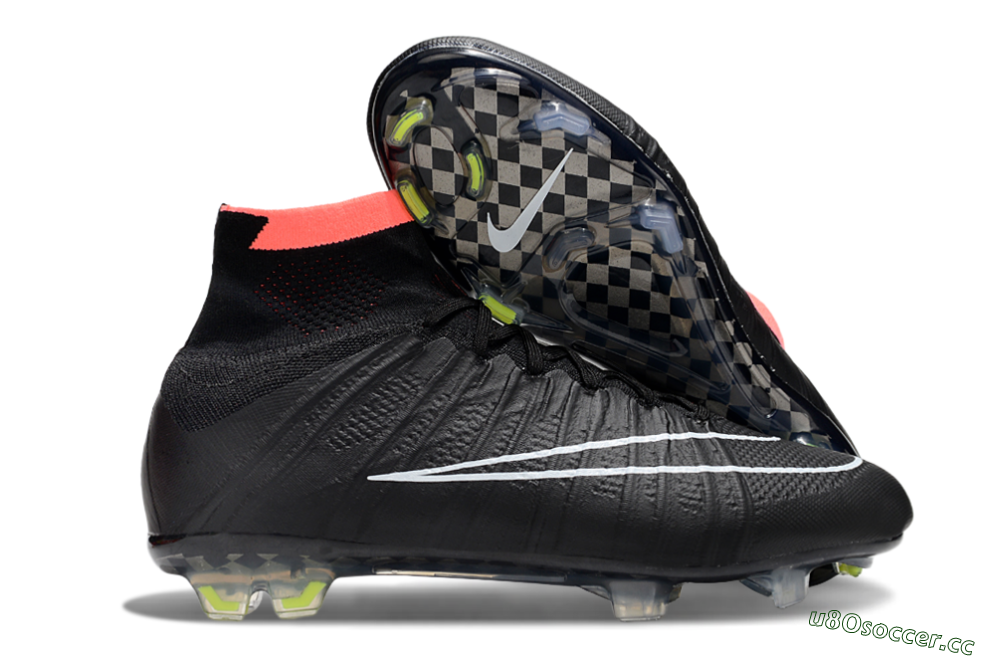Men's Nike Mercurial Superfly 4 Elite FG Firm Ground High-Tops Football Boots - Black/Pink/White 2