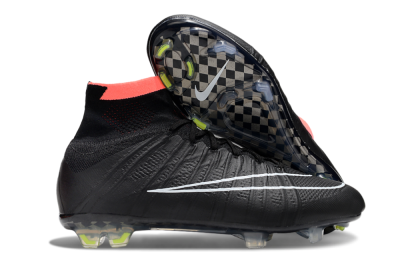 Men's Nike Mercurial Superfly 4 Elite FG Firm Ground High-Tops Football Boots - Black/Pink/White