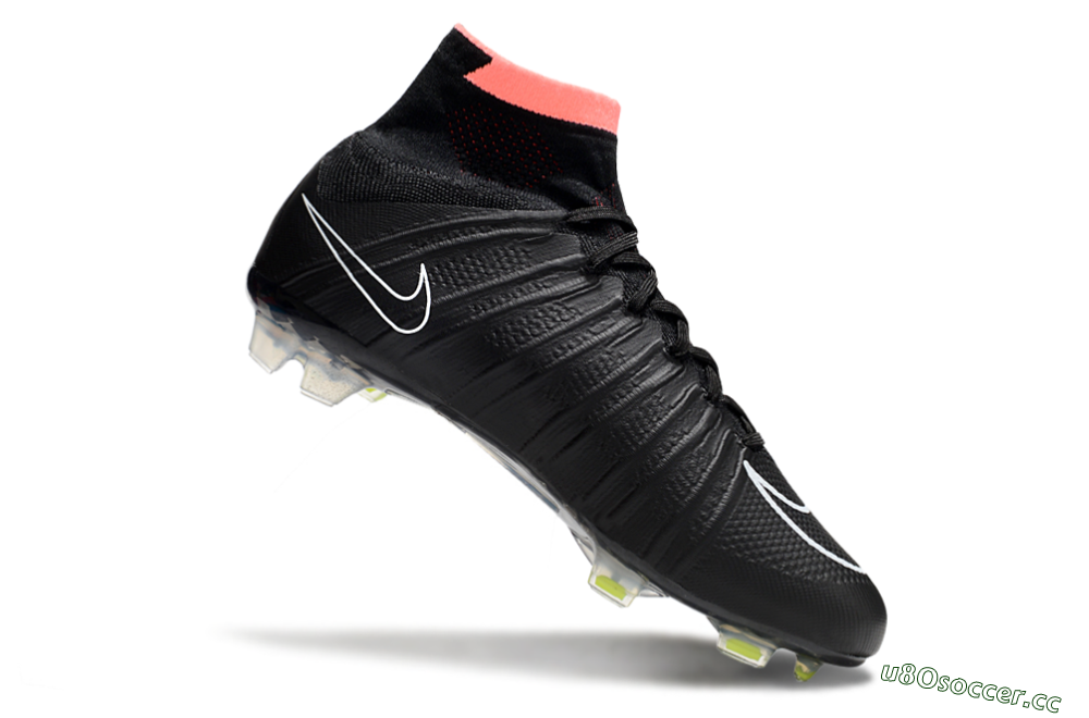 Men's Nike Mercurial Superfly 4 Elite FG Firm Ground High-Tops Football Boots - Black/Pink/White 4