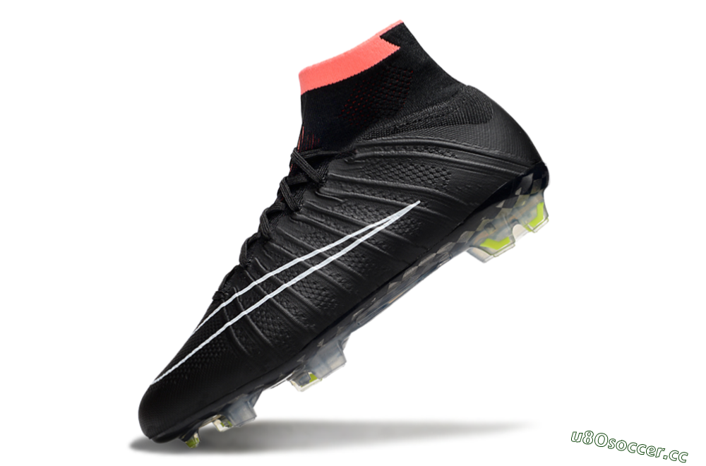 Men's Nike Mercurial Superfly 4 Elite FG Firm Ground High-Tops Football Boots - Black/Pink/White 5