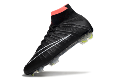 Men's Nike Mercurial Superfly 4 Elite FG Firm Ground High-Tops Football Boots - Black/Pink/White