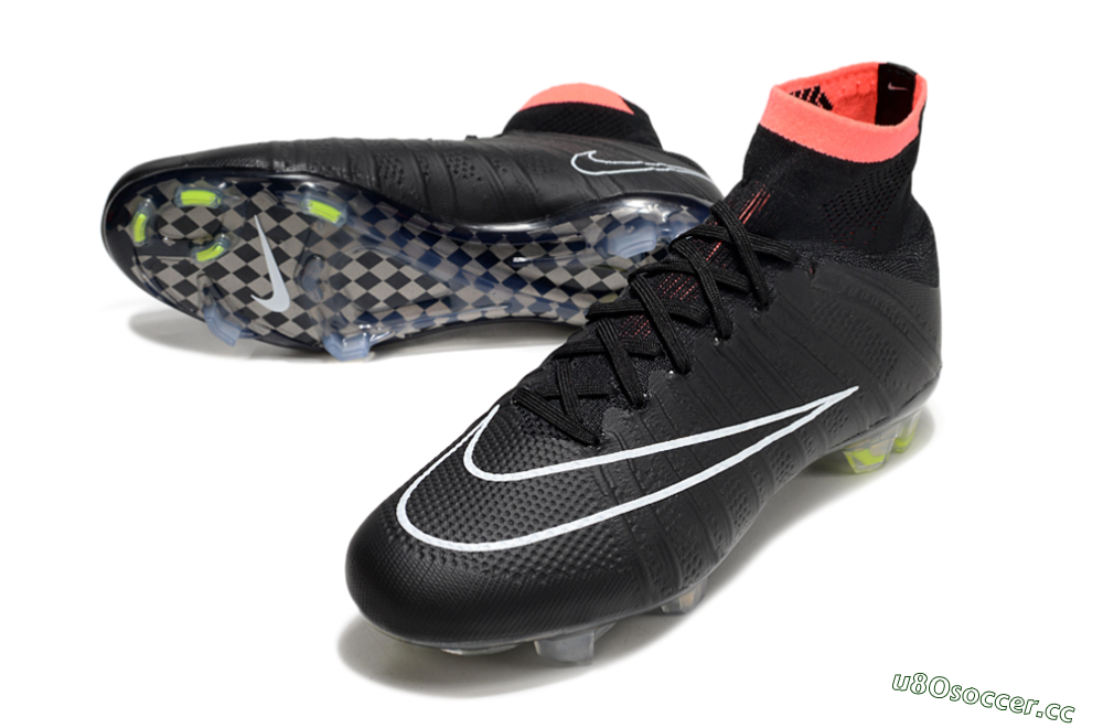 Men's Nike Mercurial Superfly 4 Elite FG Firm Ground High-Tops Football Boots - Black/Pink/White 3