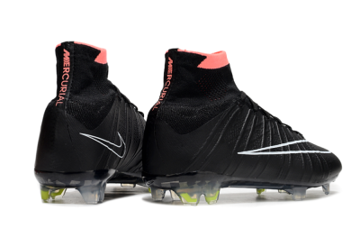 Men's Nike Mercurial Superfly 4 Elite FG Firm Ground High-Tops Football Boots - Black/Pink/White