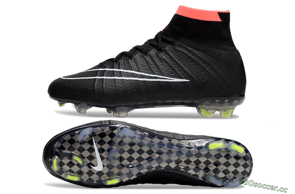 Men's Nike Mercurial Superfly 4 Elite FG Firm Ground High-Tops Football Boots - Black/Pink/White 1