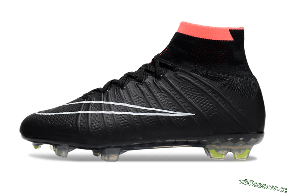 Men's Nike Mercurial Superfly 4 Elite FG Firm Ground High-Tops Football Boots - Black/Pink/White 0