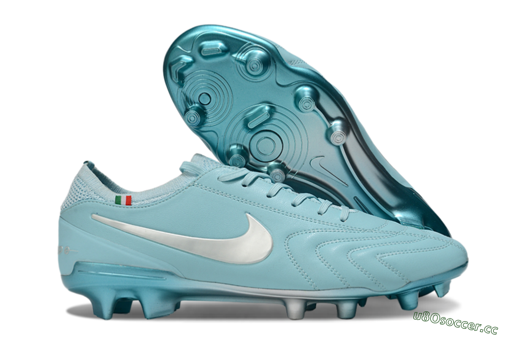 Men's Nike Tiempo Legend 10 Elite FG Firm Ground Low-Tops Football Boots - Jade/Silver 2