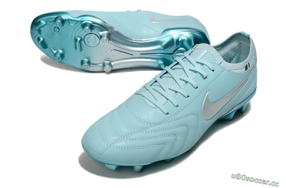 Men's Nike Tiempo Legend 10 Elite FG Firm Ground Low-Tops Football Boots - Jade/Silver 3