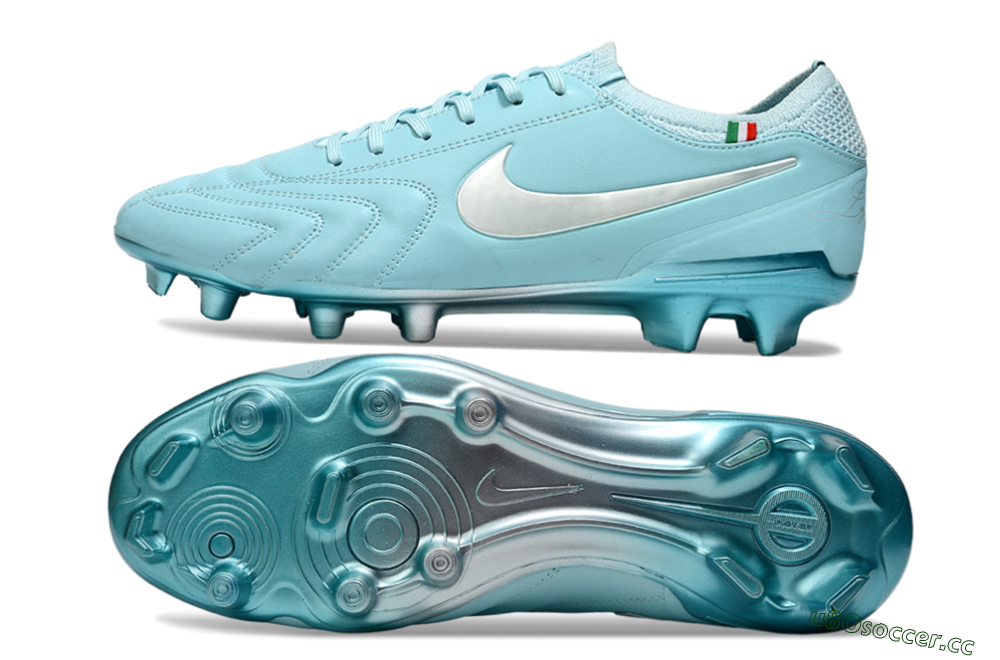 Men's Nike Tiempo Legend 10 Elite FG Firm Ground Low-Tops Football Boots - Jade/Silver 1