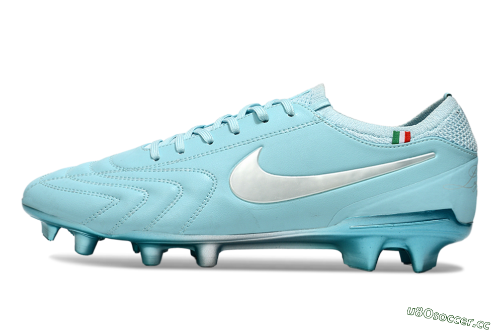 Men's Nike Tiempo Legend 10 Elite FG Firm Ground Low-Tops Football Boots - Jade/Silver 0