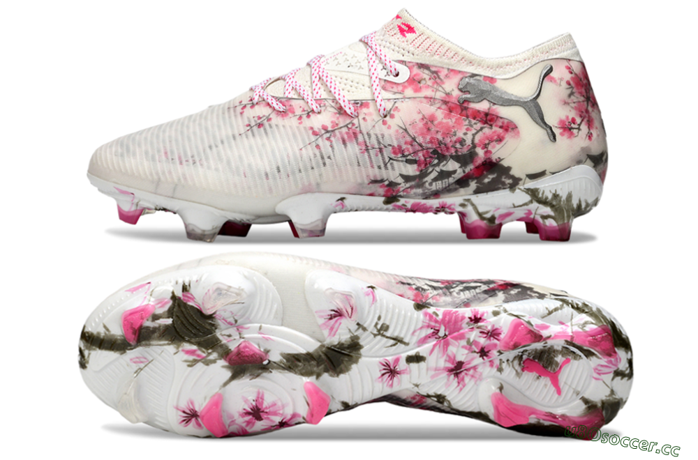 Men's Puma Future 8 Ultimate FG Firm Ground Low-Tops Football Boots - Beige/Pink/Brown 1