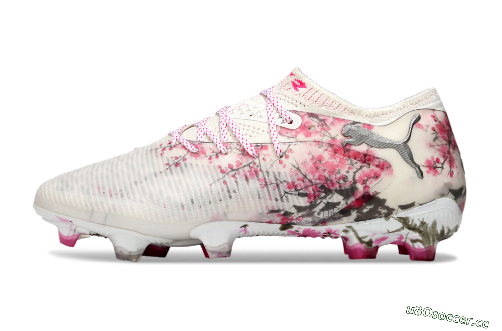 Men's Puma Future 8 Ultimate FG Firm Ground Low-Tops Football Boots - Beige/Pink/Brown 0