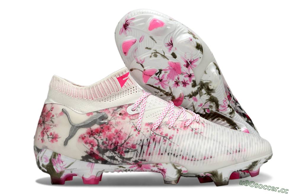 Men's Puma Future 8 Ultimate FG Firm Ground Low-Tops Football Boots - Beige/Pink/Brown 2