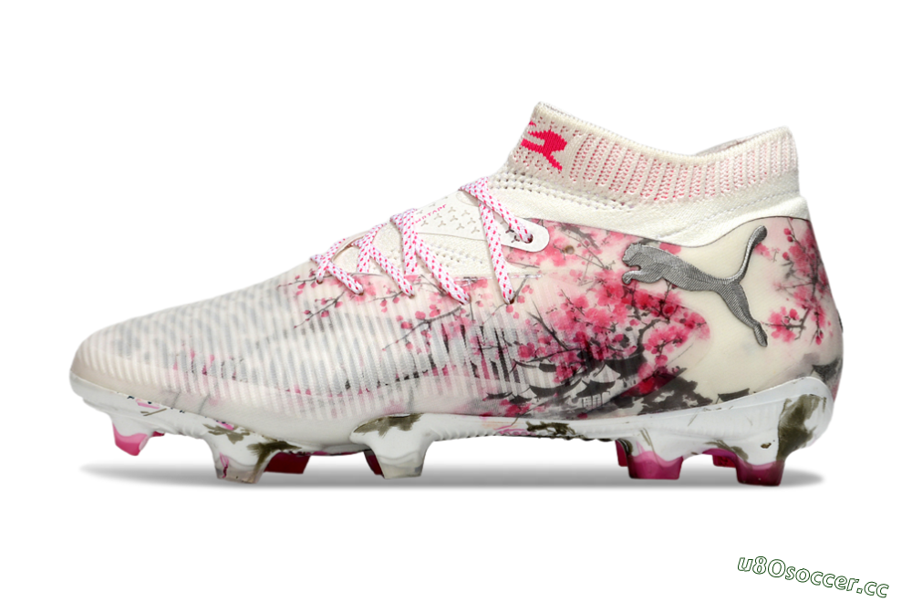 Men's Puma Future 8 Ultimate FG Firm Ground Low-Tops Football Boots - Beige/Pink/Brown 0