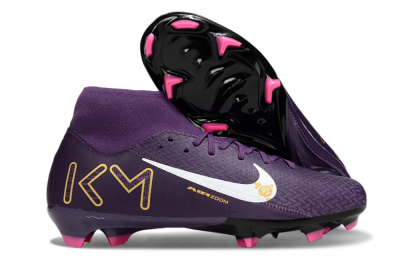 Men's Nike Air Zoom Mercurial Superfly 10 Elite FG Firm Ground High-Tops Football Boots - Purple/White/Gold