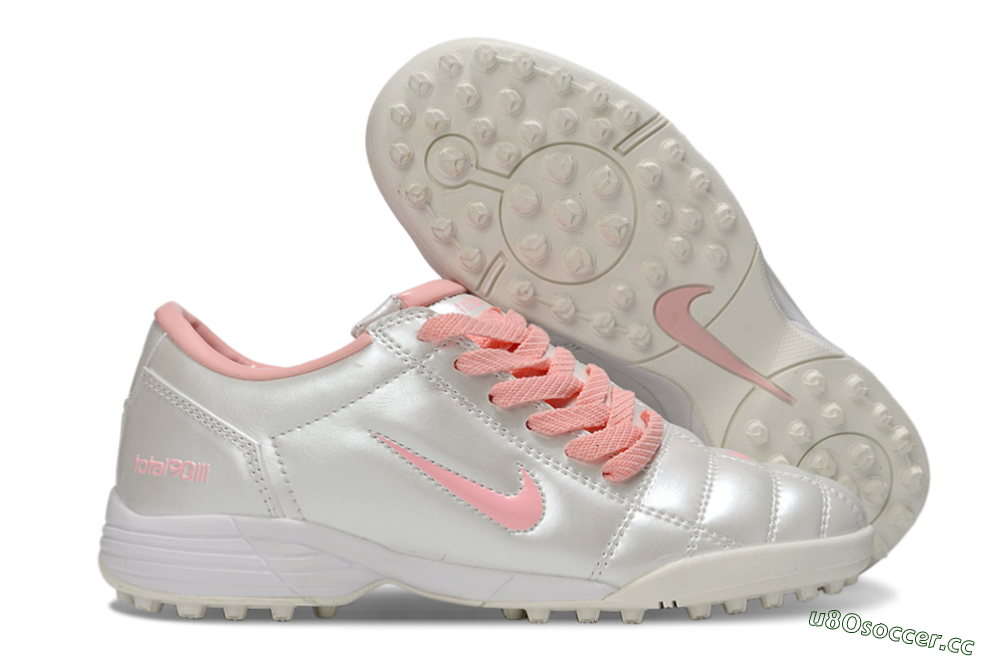 Unisex Nike Total 90 III TF Artificial Turf Low-Tops Football Shoes - Beige/Pink/White 2