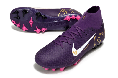 Men's Nike Air Zoom Mercurial Superfly 10 Elite AG Artificial Grass High-Tops Football Boots - Purple/White/Gold