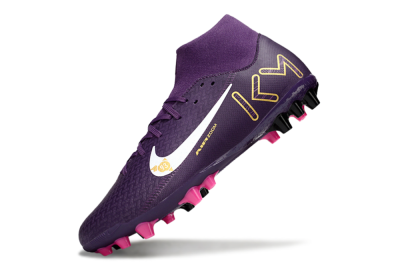 Men's Nike Air Zoom Mercurial Superfly 10 Elite AG Artificial Grass High-Tops Football Boots - Purple/White/Gold