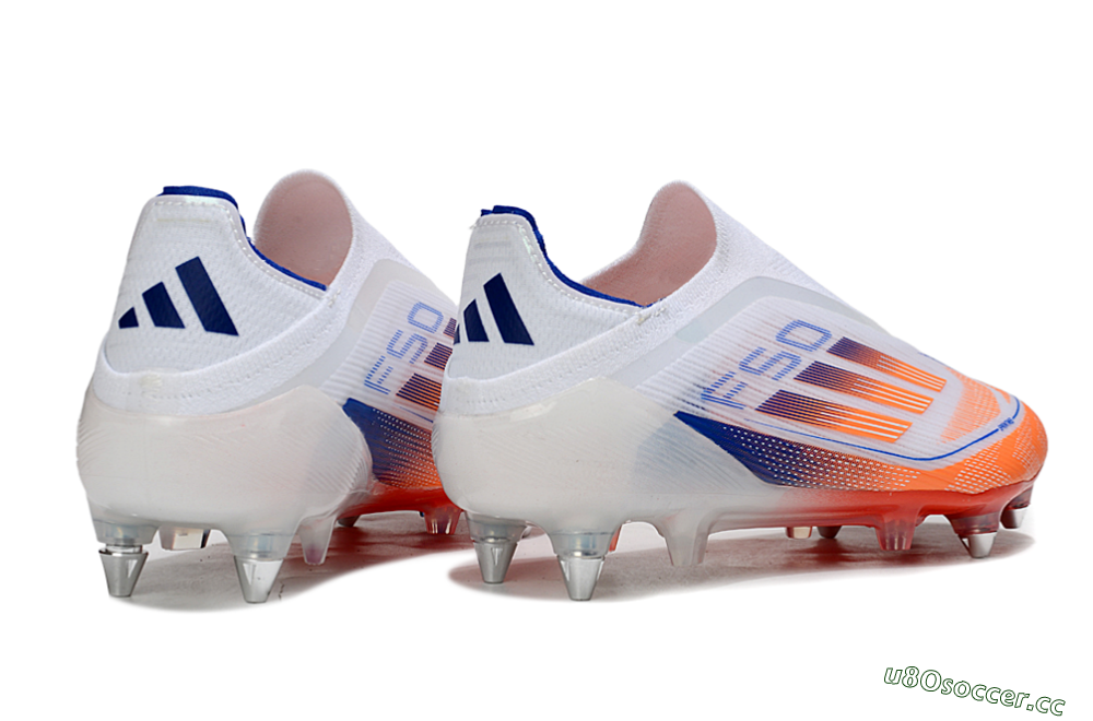Men's Adidas F50 Elite Laceless SG Soft Ground Low-Tops Football Boots - White/Red/Blue 6