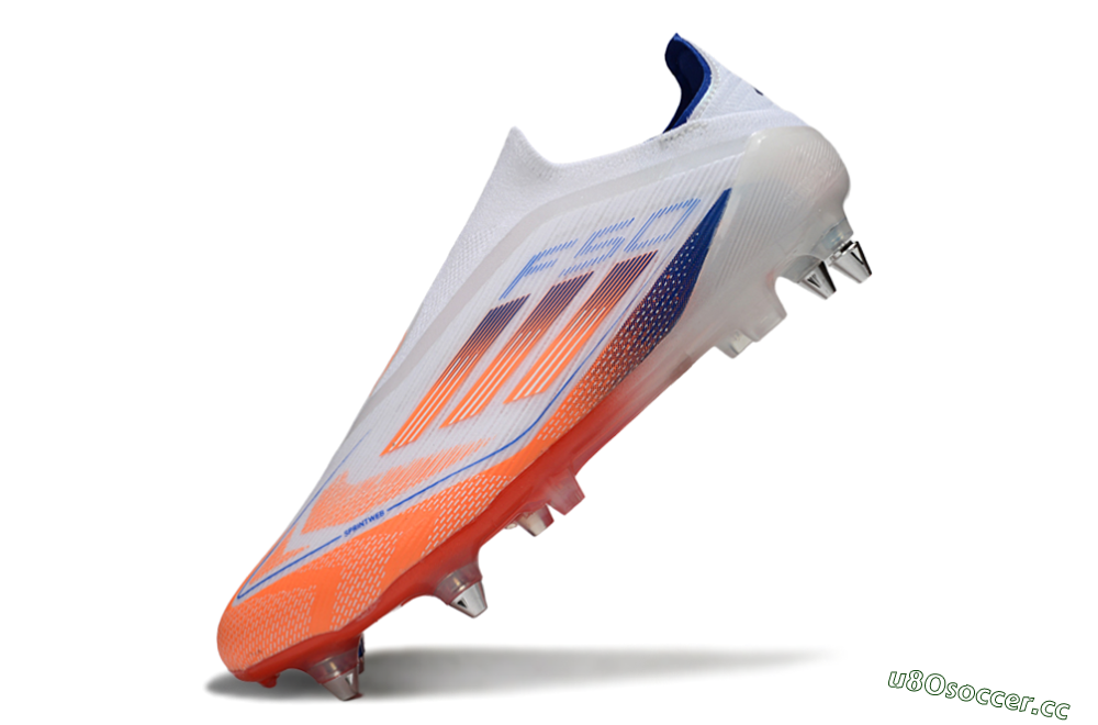 Men's Adidas F50 Elite Laceless SG Soft Ground Low-Tops Football Boots - White/Red/Blue 5