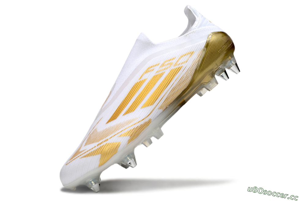 Men's Adidas F50 Elite Laceless SG Soft Ground Low-Tops Football Boots - White/Gold 5