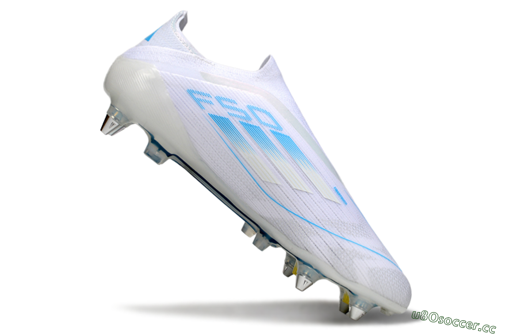 Men's Adidas F50 Elite Laceless SG Soft Ground Low-Tops Football Boots - White/Blue 4