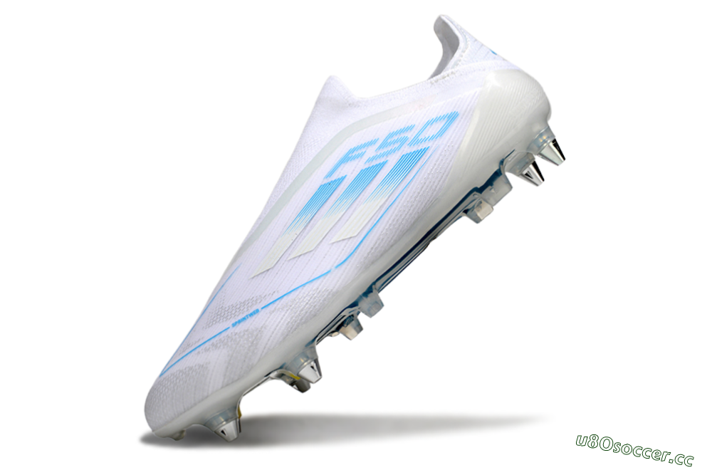 Men's Adidas F50 Elite Laceless SG Soft Ground Low-Tops Football Boots - White/Blue 5