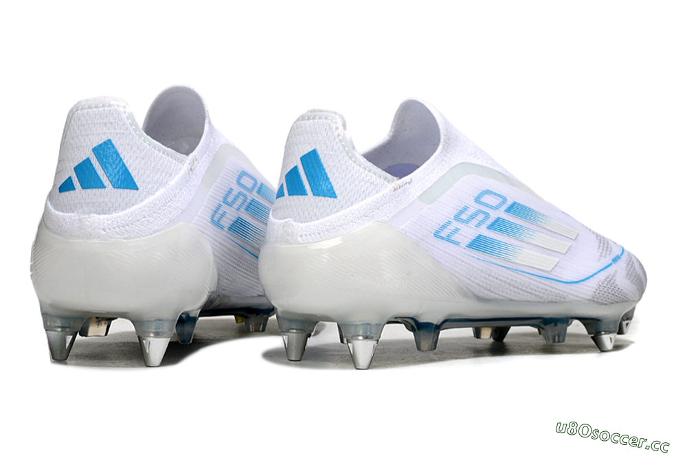 Men's Adidas F50 Elite Laceless SG Soft Ground Low-Tops Football Boots - White/Blue 6