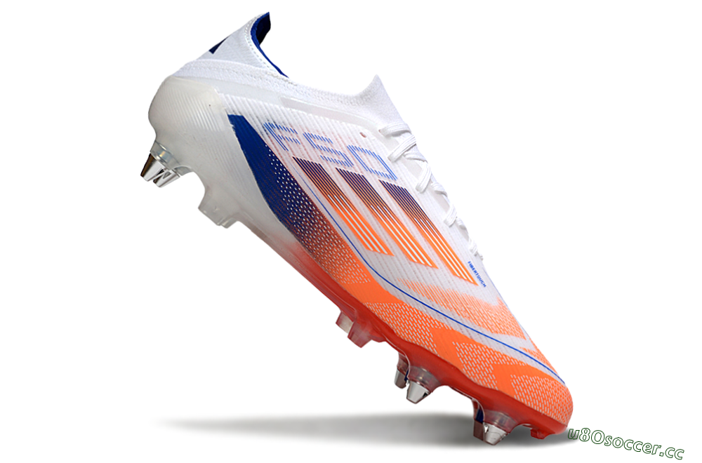 Men's Adidas F50 Elite SG Soft Ground Low-Tops Football Boots - White/Red/Blue 4