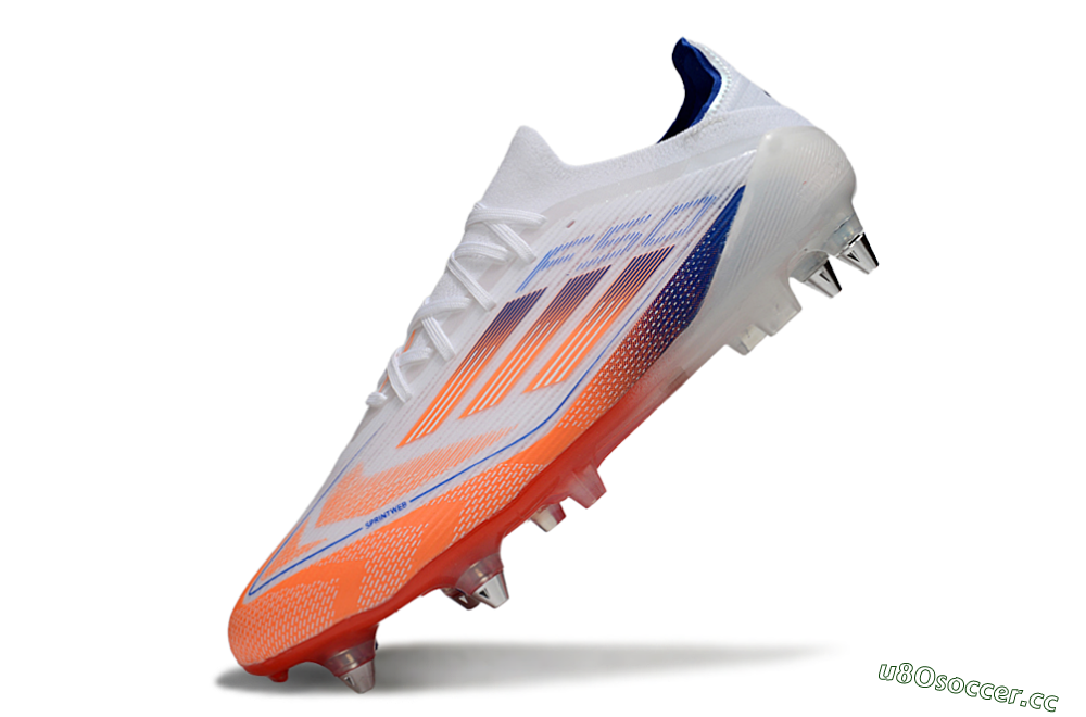 Men's Adidas F50 Elite SG Soft Ground Low-Tops Football Boots - White/Red/Blue 5