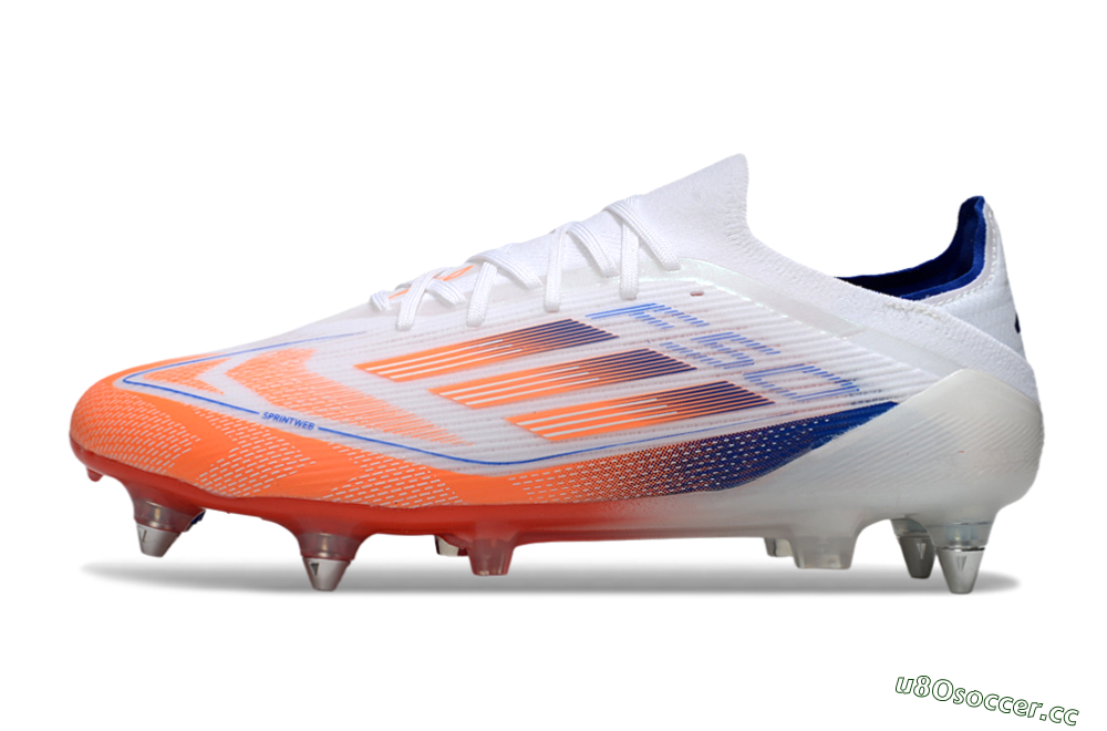 Men's Adidas F50 Elite SG Soft Ground Low-Tops Football Boots - White/Red/Blue 0