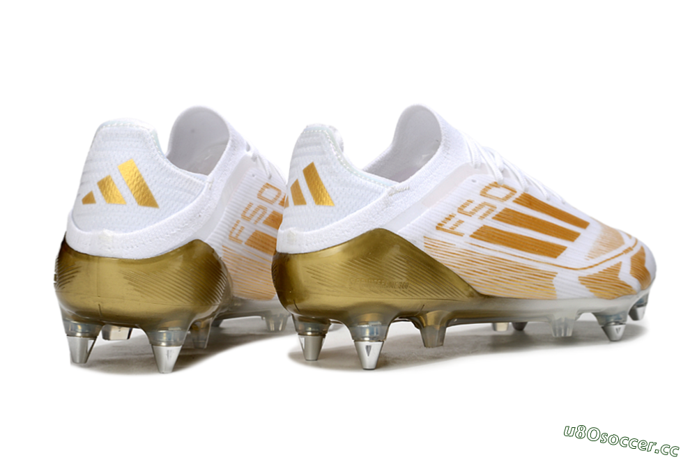 Men's Adidas F50 Elite SG Soft Ground Low-Tops Football Boots - White/Gold 6