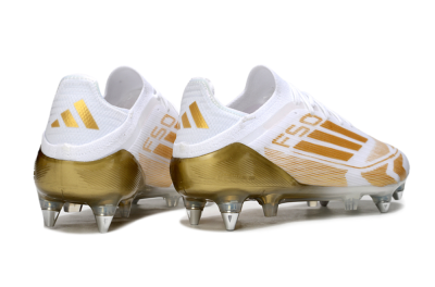 Men's Adidas F50 Elite SG Soft Ground Low-Tops Football Boots - White/Gold