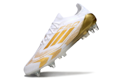 Men's Adidas F50 Elite SG Soft Ground Low-Tops Football Boots - White/Gold