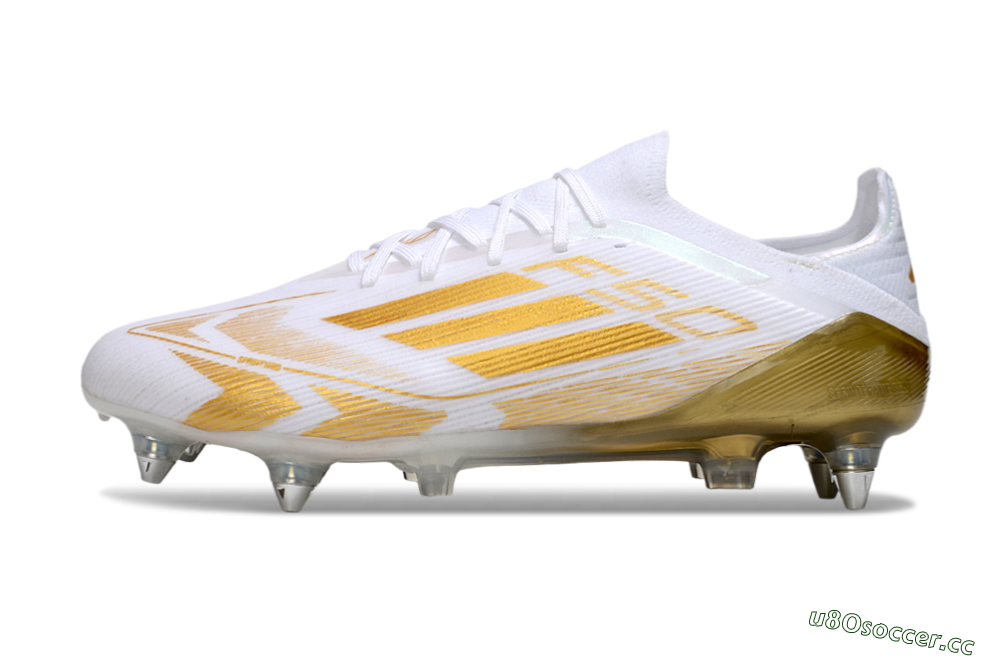 Men's Adidas F50 Elite SG Soft Ground Low-Tops Football Boots - White/Gold 0