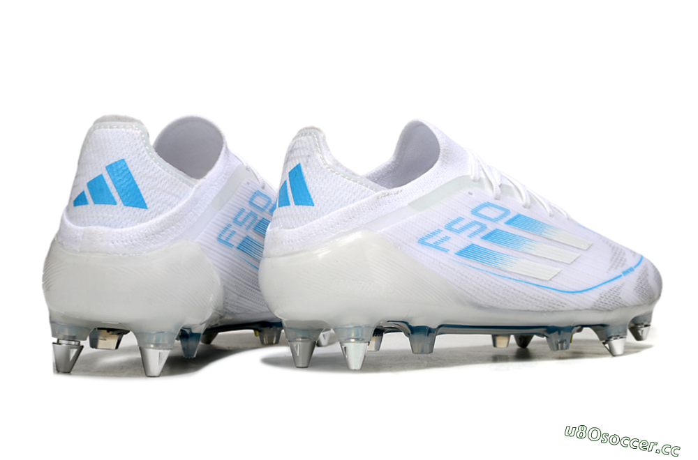Men's Adidas F50 Elite SG Soft Ground Low-Tops Football Boots - White/Blue 6