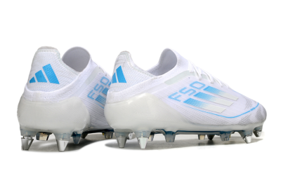 Men's Adidas F50 Elite SG Soft Ground Low-Tops Football Boots - White/Blue