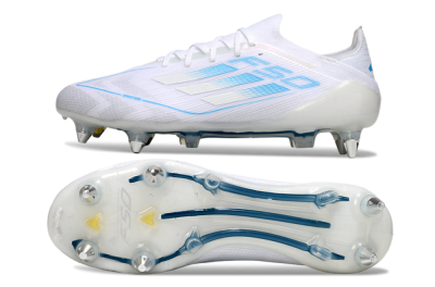 Men's Adidas F50 Elite SG Soft Ground Low-Tops Football Boots - White/Blue