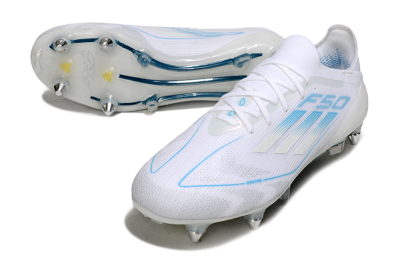 Men's Adidas F50 Elite SG Soft Ground Low-Tops Football Boots - White/Blue