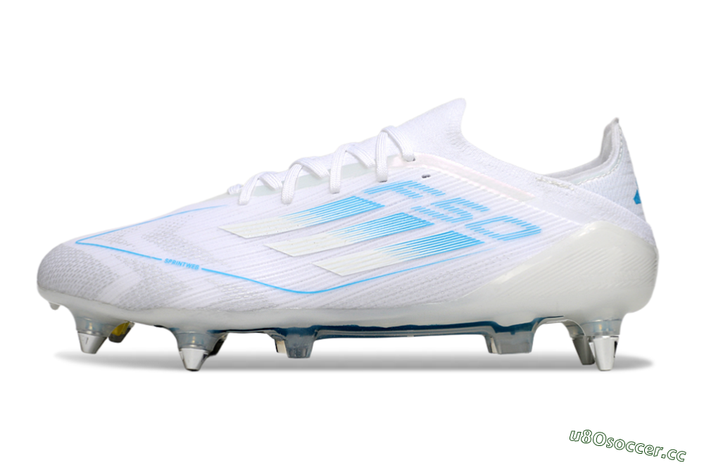 Men's Adidas F50 Elite SG Soft Ground Low-Tops Football Boots - White/Blue 0