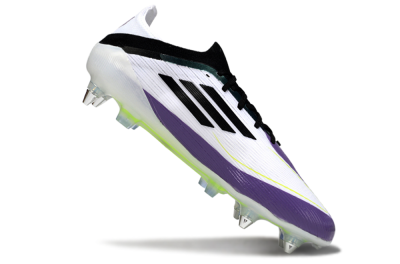 Men's Messi x Adidas F50 Elite SG Soft Ground Low-Tops Football Boots - White/Purple/Black