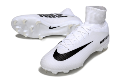 Men's Nike Mercurial Superfly 5 Elite FG Firm Ground High-Tops Football Boots - White/Black
