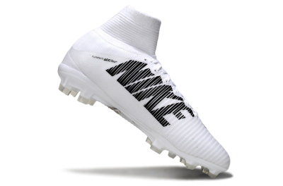 Men's Nike Mercurial Superfly 5 Elite FG Firm Ground High-Tops Football Boots - White/Black