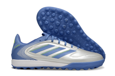 Men's Adidas Copa Pure 3 TF Artificial Turf Low-Tops Football Shoes - Silver/Blue/Yellow