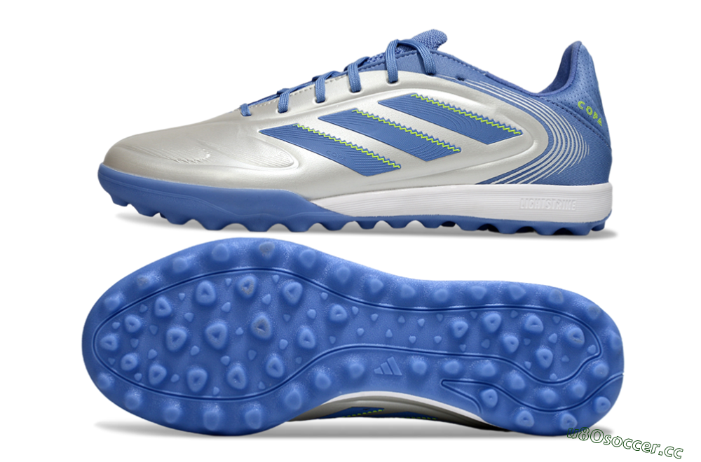Men's Adidas Copa Pure 3 TF Artificial Turf Low-Tops Football Shoes - Silver/Blue/Yellow 1