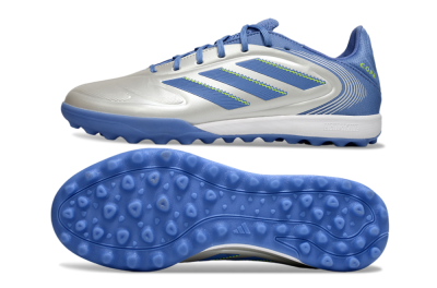 Men's Adidas Copa Pure 3 TF Artificial Turf Low-Tops Football Shoes - Silver/Blue/Yellow