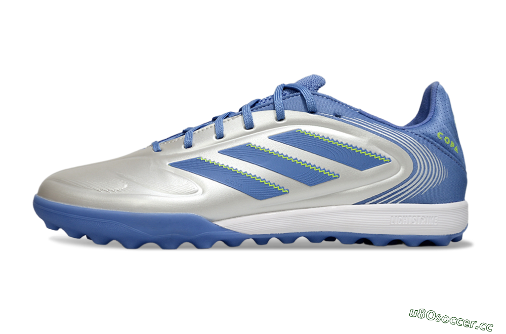 Men's Adidas Copa Pure 3 TF Artificial Turf Low-Tops Football Shoes - Silver/Blue/Yellow 0