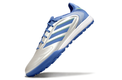 Men's Adidas Copa Pure 3 TF Artificial Turf Low-Tops Football Shoes - Silver/Blue/Yellow