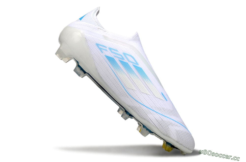 Men's Adidas F50 Elite Laceless FG Firm Ground Low-Tops Football Boots - White/Blue 4