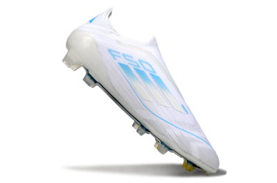 Men's Adidas F50 Elite Laceless FG Firm Ground Low-Tops Football Boots - White/Blue