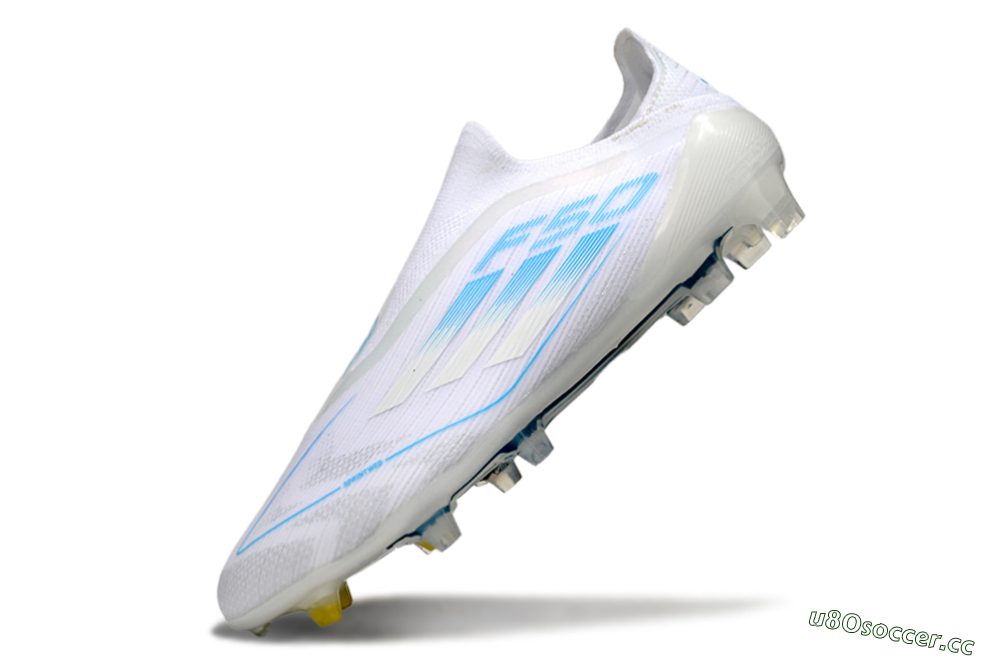 Men's Adidas F50 Elite Laceless FG Firm Ground Low-Tops Football Boots - White/Blue 5